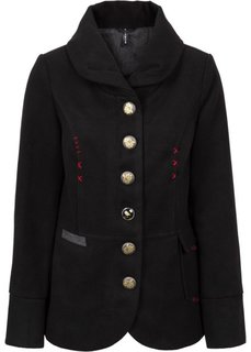 Короткое пальто с отложным воротом (черный) Bonprix