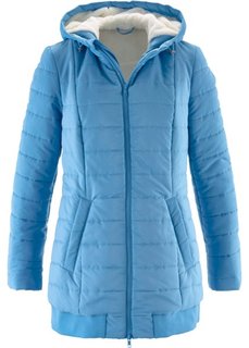 Легкая стеганая куртка с плюшевой подкладкой (серо-синий) Bonprix