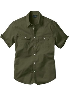 Рубашка Regular Fit с короткими рукавами (темно-оливковый) Bonprix