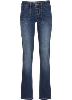 Прямые стрейтчевые джинсы, высокий рост (L) (синий) Bonprix