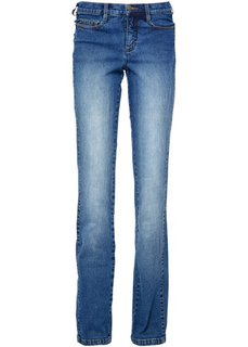 Стройнящие джинсы стретч, низкий рост K (синий «потертый») Bonprix