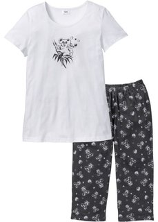 Пижама-капри (темно-серый/белый с принтом) Bonprix