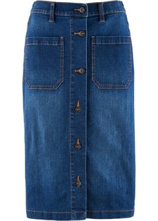 Стретчевая джинсовая юбка (синий «потертый») Bonprix