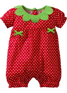 Мода для малышей: комбинезон Клубника (красный с рисунком клубники) Bonprix