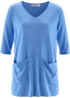 Удлиненный пуловер (голубой) Bonprix