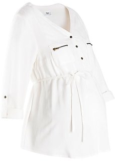 Мода для беременных: блузка с поясом (цвет белой шерсти) Bonprix