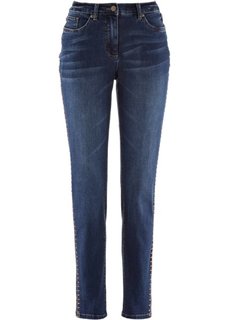 Стрейтчевые джинсы мужского кроя (синий «потертый») Bonprix