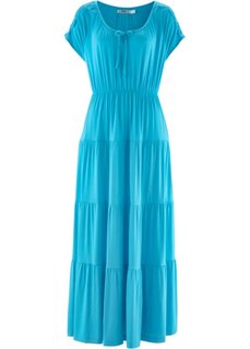 Трикотажное платье с коротким рукавом (синий) Bonprix