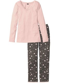 Пижама (нежно-розовый/дымчато-серый с принтом) Bonprix