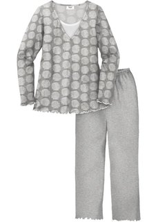 Пижама (серый меланж с рисунком) Bonprix