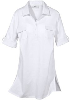 Удлиненная блуза-рубашка (белый) Bonprix