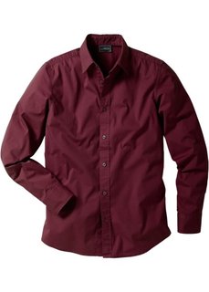 Рубашка стретч зауженного покроя (бордовый) Bonprix