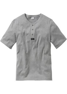 Однотонная футболка стандартного прямого кроя regular fit (светло-серый меланж) Bonprix