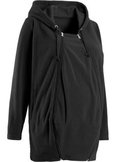 Флисовая куртка для беременных, со вставкой для малыша (черный) Bonprix