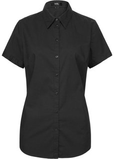 Блуза-рубашка с короткими рукавами (черный) Bonprix