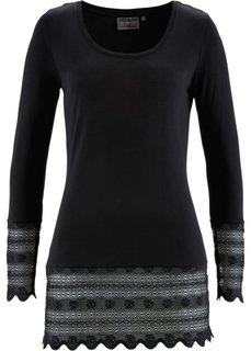Футболка с длинным рукавом (черный) Bonprix