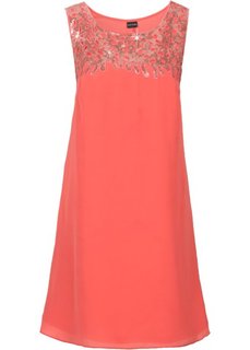 Платье с пайетками (коралловый) Bonprix
