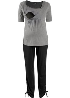 Мода для беременных: футболка + брюки (2 изд.) (серый меланж) Bonprix