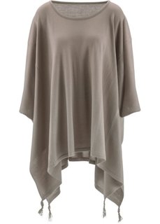 Пуловер с удлиненными боковыми краями (серо-коричневый) Bonprix