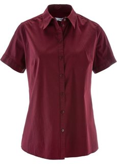 Блуза-рубашка с короткими рукавами (кленово-красный) Bonprix