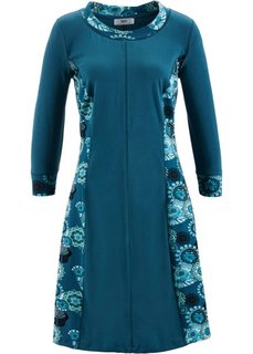 Трикотажное платье с рукавами 3/4 (серо-синий с рисунком) Bonprix
