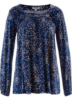 Трикотажная туника с длинным рукавом (темно-синий с узором) Bonprix