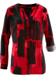 Удлиненная блузка с модным принтом (красный/черный) Bonprix