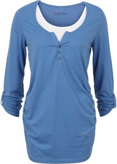 Мода для беременных: футболка с длинными рукавами и функцией кормления (кристально-синий) Bonprix