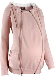 Мода для беременных: триктажная куртка с защитной вставкой для малыша (винтажно-розовый меланж) Bonprix