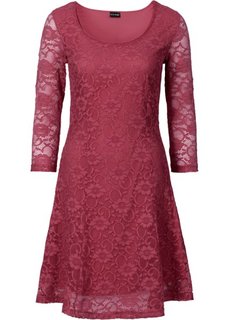 Платье с кружевом (бордовый) Bonprix