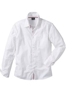 Рубашка с длинным рукавом, стандартный покрой (белый) Bonprix