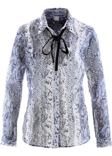 Блуза с лентой (змеиный узор/индиго) Bonprix