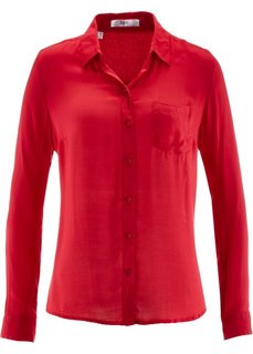 Рубашка с длинным рукавом (красный) Bonprix
