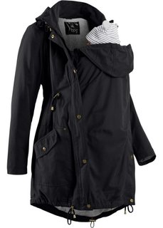 Для будущих мам: куртка-парка со вставкой для малыша и трикотажной подкладкой (черный) Bonprix
