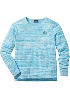 Пуловер Regular Fit (бирюзовый/кремовый меланж) Bonprix