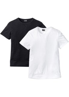 Длинная футболка Regular Fit (2 шт.) (белый + черный) Bonprix
