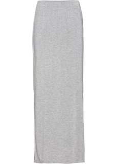 Трикотажная юбка с разрезом (светло-серый меланж) Bonprix