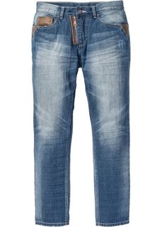 Свободные джинсы с зауженными книзу штанинами, длина в дюймах 34 (синий «потертый») Bonprix