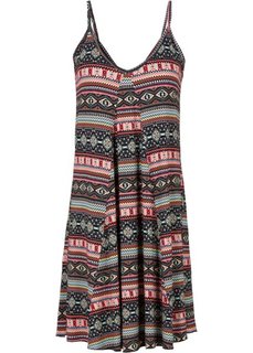 Трикотажное платье (черный с рисунком) Bonprix