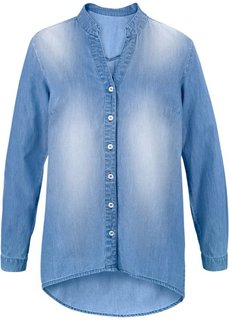 Джинсовая рубашка (голубой «потертый») Bonprix