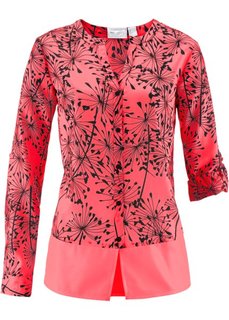 Блузка с принтом (ярко-розовый/черный с рисунком) Bonprix