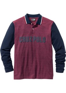 Футболка-поло Regular Fit с длинным рукавом (темно-красный) Bonprix