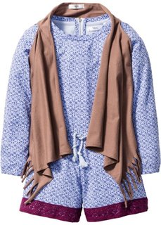 Комбинезон + жилет (2 изд.) (коричневый + лиловый с узором) Bonprix