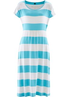 Трикотажное платье в двухцветную полоску (нежно-бирюзовый/белый в полоску) Bonprix