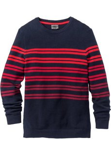 Пуловер Regular Fit в полоску (темно-синий/красный в полоску) Bonprix