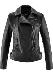 Куртка-косуха из искусственной кожи (черный) Bonprix