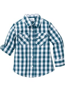 Клетчатая рубашка (сине-зеленый/белый в клетку) Bonprix