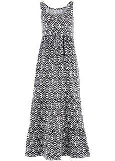 Макси-платье (черный/белый с рисунком) Bonprix