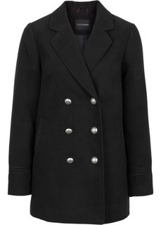 Укороченное пальто с металлическими пуговицами (черный) Bonprix