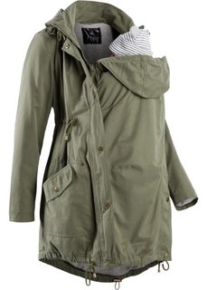 Для будущих мам: куртка-парка со вставкой для малыша и трикотажной подкладкой (оливковый) Bonprix